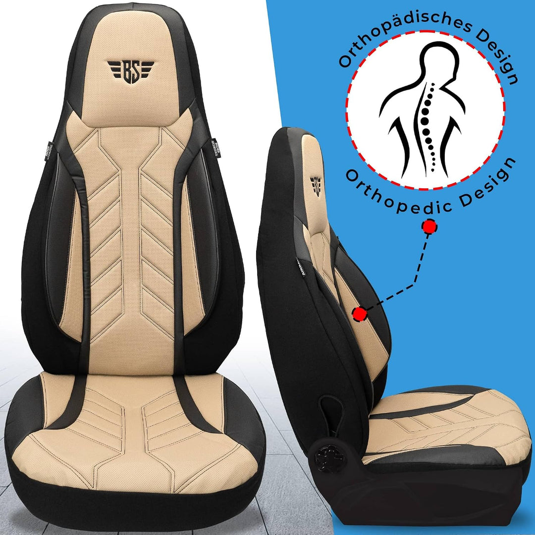 BREMER SITZBEZÜGE Mass Sitzbezüge Schonbezüge für Ford Fiesta MK 8 DPL507 DPL507 - Schwarz/Beige Fie