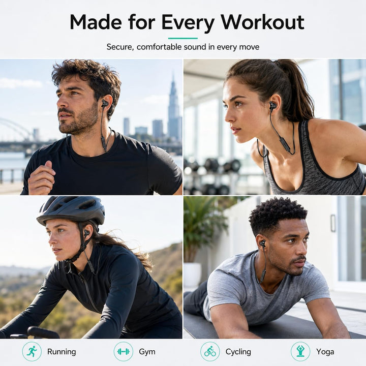 Bluetooth Kopfhörer, Kabellose In Ear Kopfhörer mit CVC 8.0, Eingebautes Mikrofon, 20 Stunden Nutzun