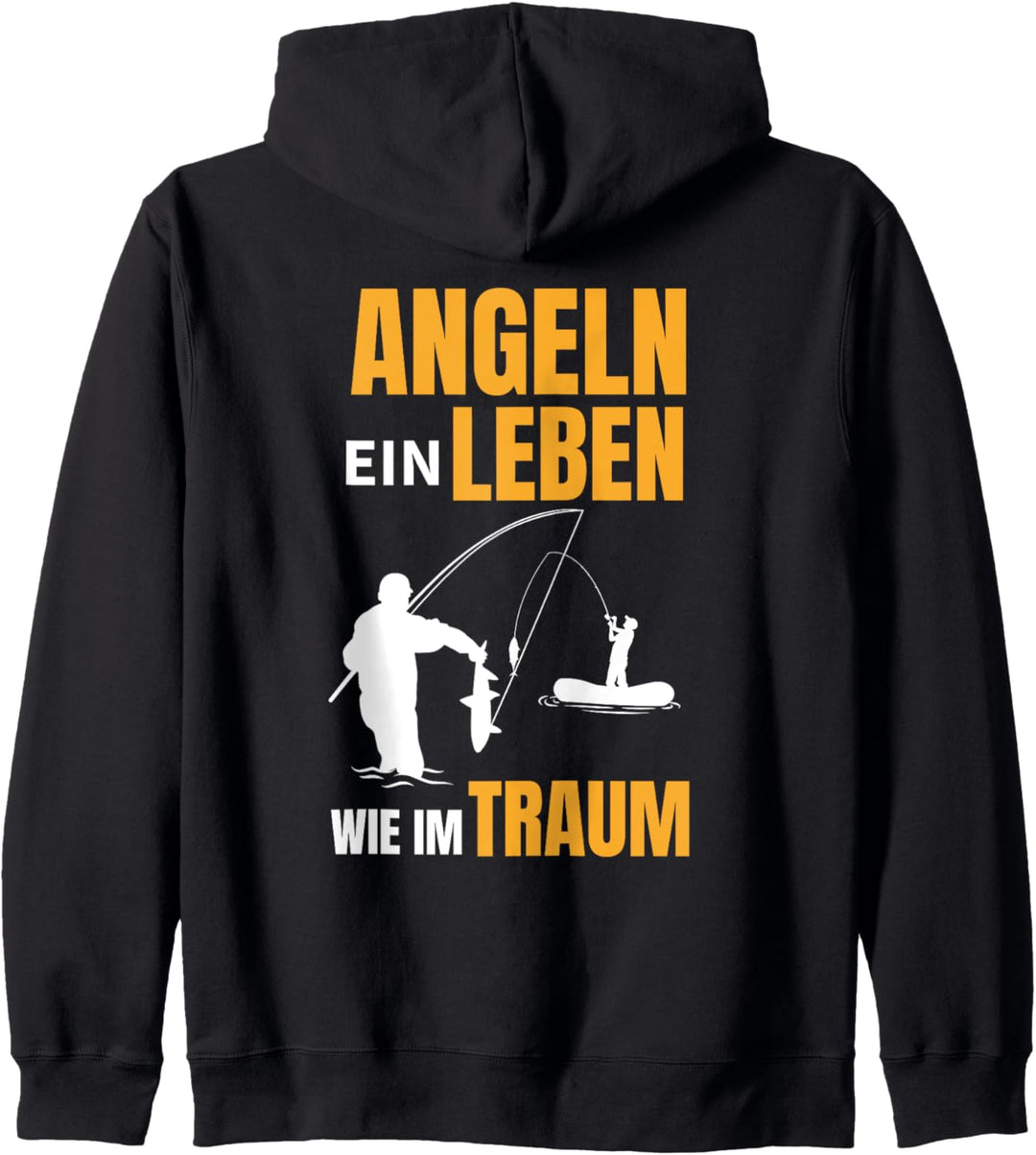 Spruch Angeln ein Leben wie im Traum für Angler Vater, Opa Kapuzenjacke