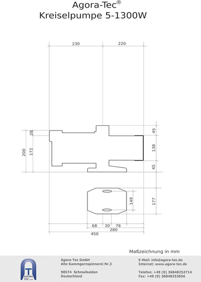 Agora-Tec® Hauswasserautomat Hauswasserwerk-5-1300-18DW mit Druckschalter 5400 l/h 5,6 bar einstellb