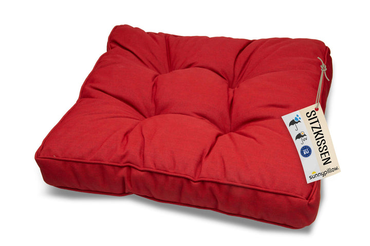 sunnypillow Polster für Gartenmöbel - Sitzkissen 40 x 40 cm für Rattanmöbel - Stuhlauflage Outdoor,