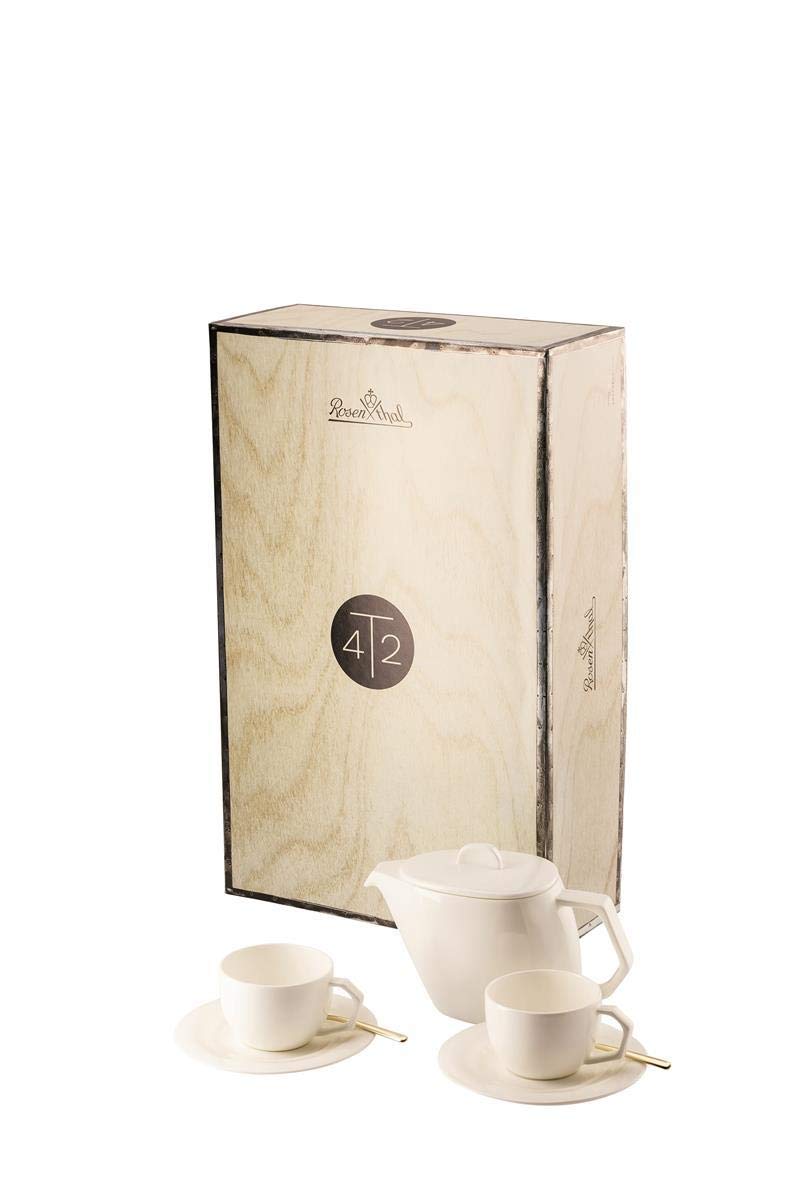 Jade Sphera Weiss Tee-Set 7-teilig (inklusiv KOSTENLOSER ZUGABE von 2 Stück Sambonet Kaffee-/Teelöff