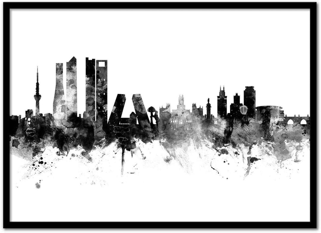 Wall Editions Art-Poster - Madrid Spain Skyline - Michael Tompsett