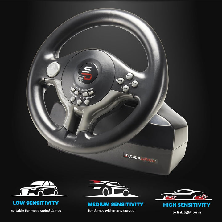Subsonic Superdrive - Rennlenkrad / Lenkrad Driving Wheel SV200 mit pedalen und Schaltpaddles für Ni