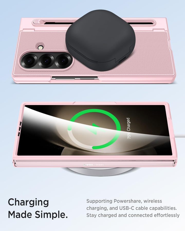 Miimall Kompatibel mit Samsung Galaxy Z Fold 5 Hülle mit S-Pen & Stifthalter, [HD Displayschutz] Ult