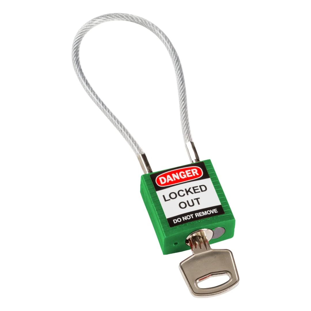 Brady Kompakte Kabel-Vorhängeschlöss 1er-Pack - Lockout Sicherheitsschloss mit Schlüssel - Vorhänges