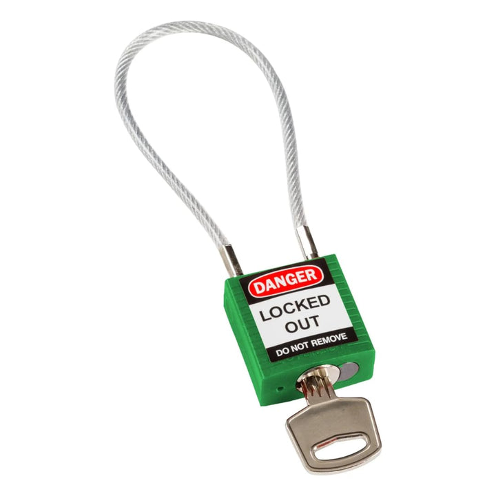 Brady Kompakte Kabel-Vorhängeschlöss 1er-Pack - Lockout Sicherheitsschloss mit Schlüssel - Vorhänges