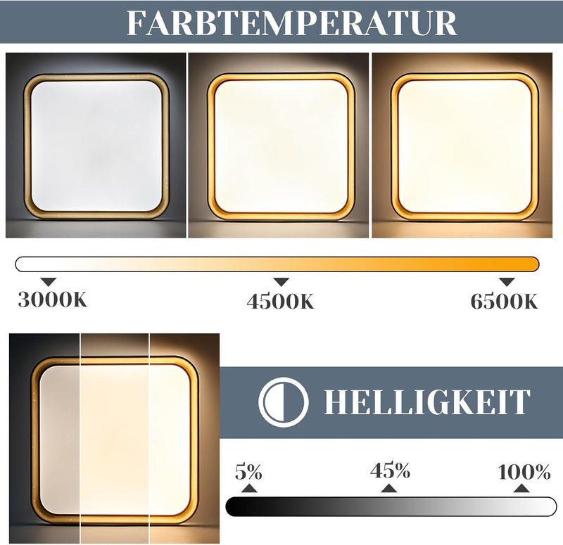 ZMH Deckenlampe LED Deckenleuchte Schlafzimmer - Ø30cm Schlafzimmerlampe Dimmbar mit Fernbedienung 3