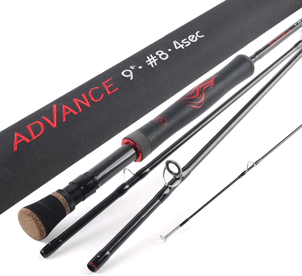 MAXIMUMCATCH Advance Fliegenrute, Superleicht, Spitzenaktion, IM12 30T+40T Kohefaser Rutenblank, 9FT
