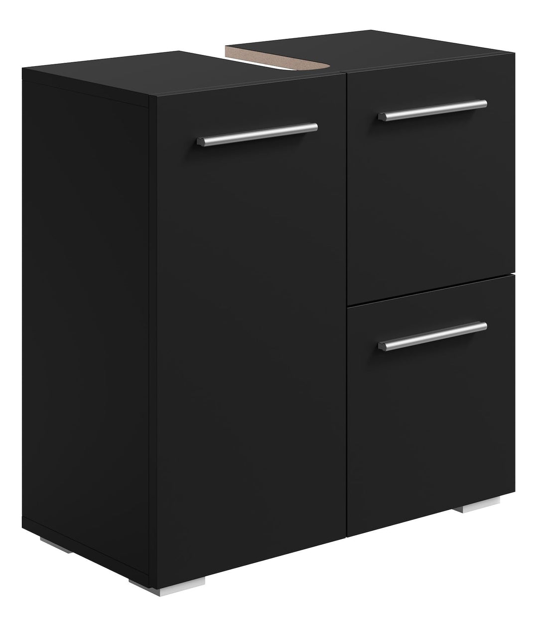 Badezimmer Badmöbel Mars - Schwarz - Unterschrank Badmöbelset Badschrank Schrank Waschbeckenuntersch