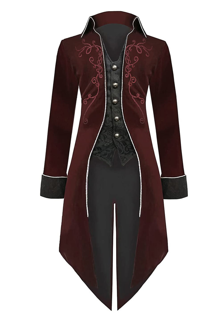Herren Mittelalter Steampunk Jacke Gothic Frack Mantel Faschingskostüme,Renaissance Retro viktoriani