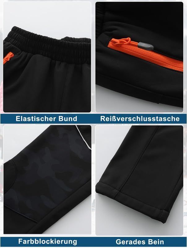 Zzkouine Kinder Softshellhose Schneehose Skihose Warme Hosen Jungen Mädchen Winterhose Outdoorhose W