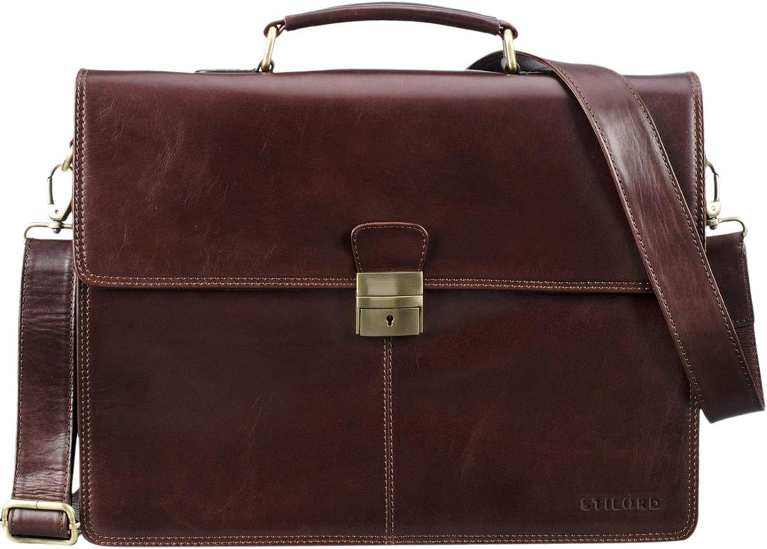 STILORD 'Edward' Herren Aktentasche Dokumententasche Laptoptasche Business Büro Tasche mit Schulterg
