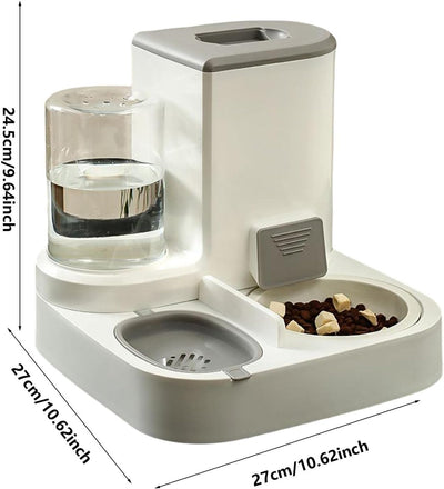 JINGLING Automatisches Futter Und Wasserspender, 2 In 1 Haustier Futter Und Tränke, Katzen Wasserspe