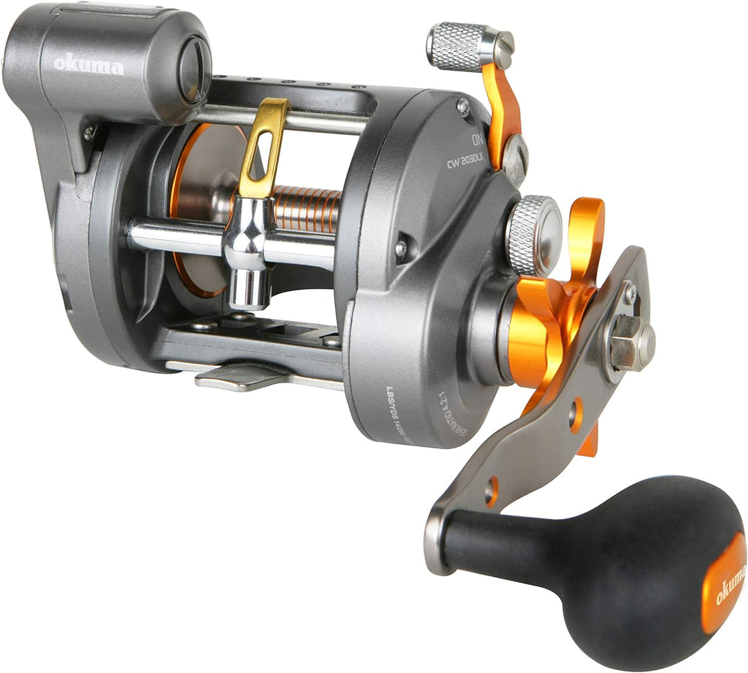Okuma Schlepprolle für kaltes Wasser Cw-153dlx: 240 Yds-6,4 kg, linke Hand, Cw-153dlx: 240 Yds-6,4 k