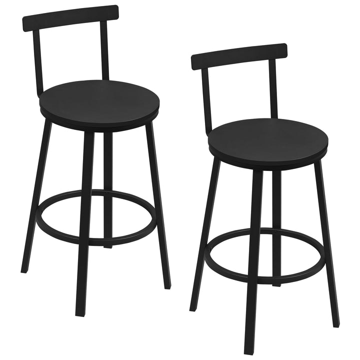 WOLTU Barhocker 2er Set, Barstuhl, Bar Hocker rund, Küchenhocker mit Lehne, Metallgestell, Fussstütz