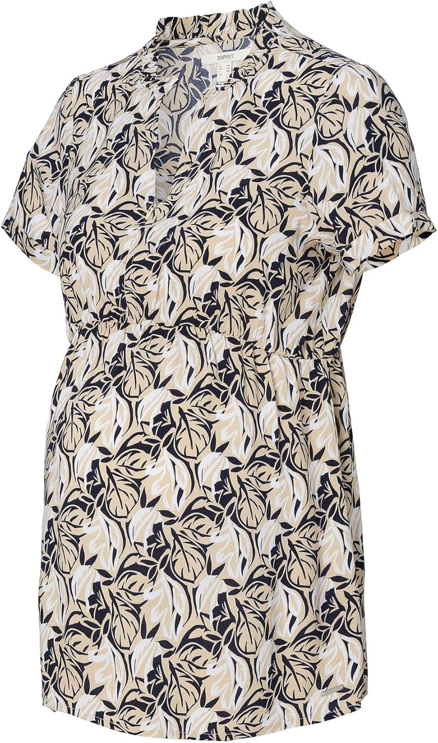 Esprit Maternity Damen Blouse Nursing Short Sleeve Allover Print Bluse 34 Gunmetal - 15, 34 Gunmetal