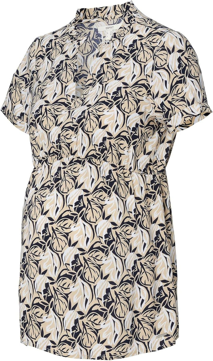 Esprit Maternity Damen Blouse Nursing Short Sleeve Allover Print Bluse 34 Gunmetal - 15, 34 Gunmetal