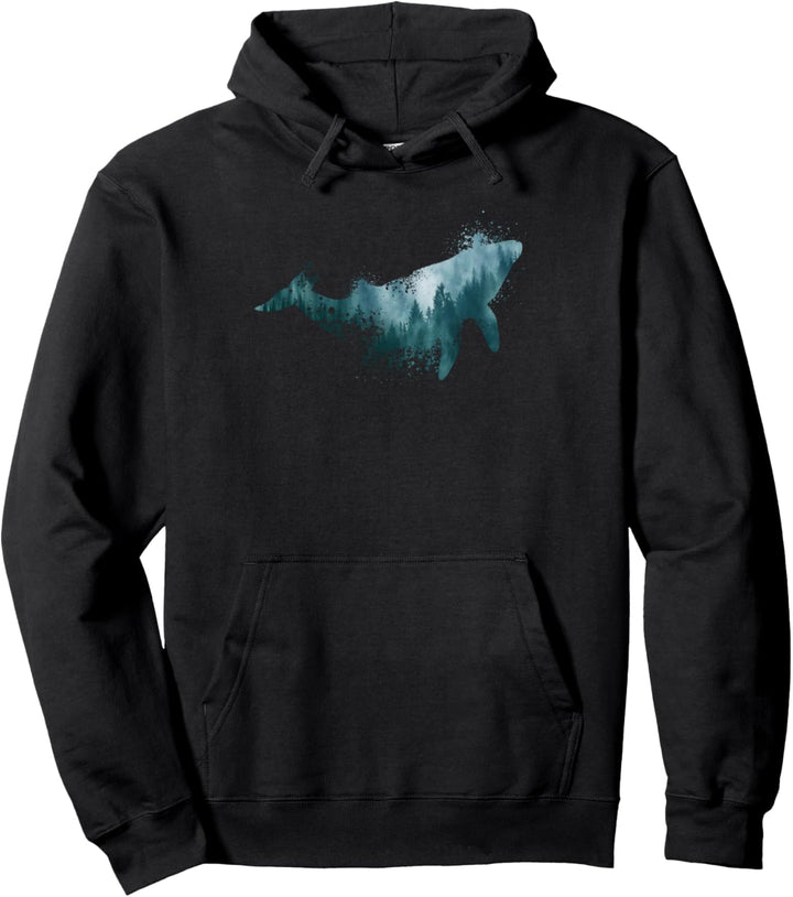 Atlantik Tiermotiv Silhouette | Vintage Buckelwal Blauwal Pullover Hoodie