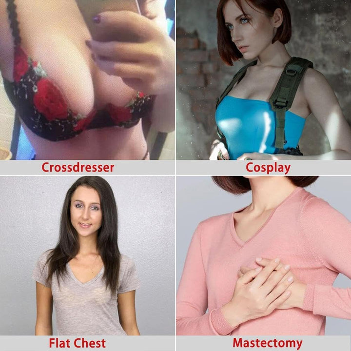 FESVINA Strap on Silikon Brust Formt Fake Boobs für Crossdresser Transgender Mastektomie Cosplay D C