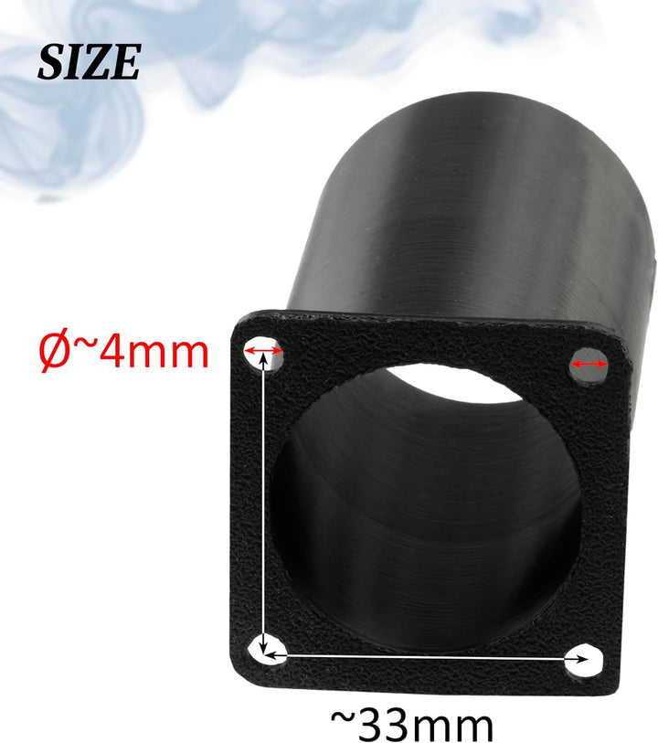 AERZETIX Quadratisch-Rund-Adapter für Luftstrom für Lüftungskanal 40x40 mm Ø38 mm aus ABS-Kunststoff