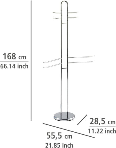WENKO Exclusiv Garderobenständer Palermo mit 8 Armen - Kleiderständer, Stahl, 55.5 x 168 x 28.5 cm,