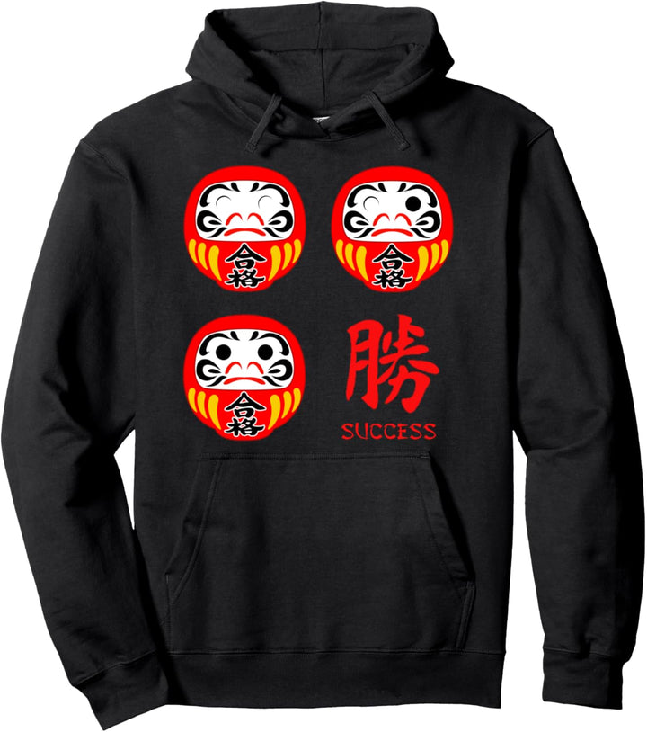 Daruma-Puppe, Glücksbringer, japanischer Erfolg, Geschenk Pullover Hoodie