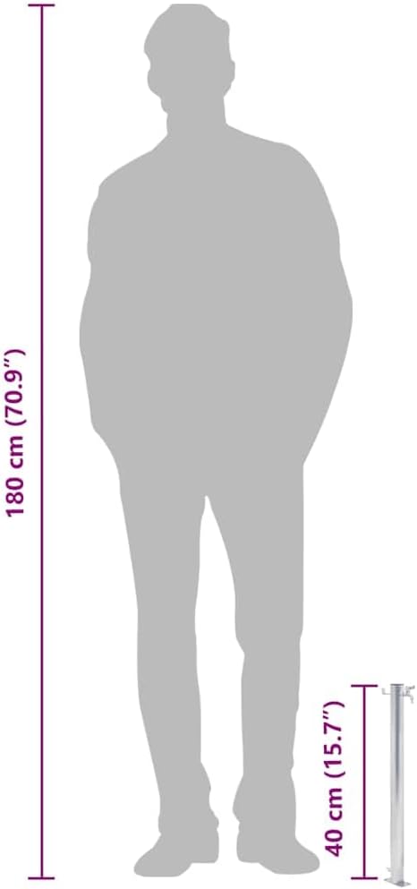 vidaXL Wassersäule für den Garten 40 cm Edelstahl Rund