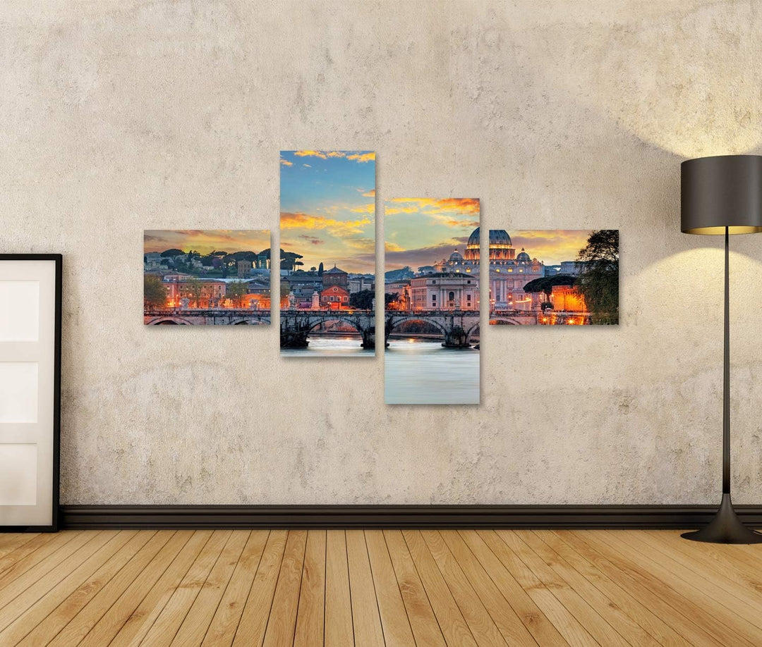 islandburner Bild auf Leinwand Vatikan Rom Sonnenuntergang Bilder Wandbilder Poster Leinwand 150x80c
