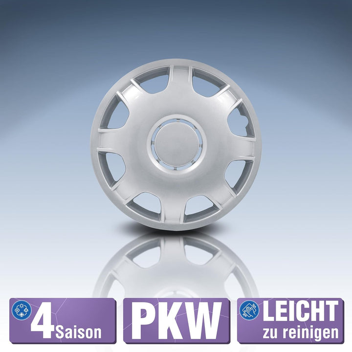 Petex RB514215 Radzierblende Speed Grösse 15 Zoll 2-fach lackiert Material: ABS in Box, silber - 4-e