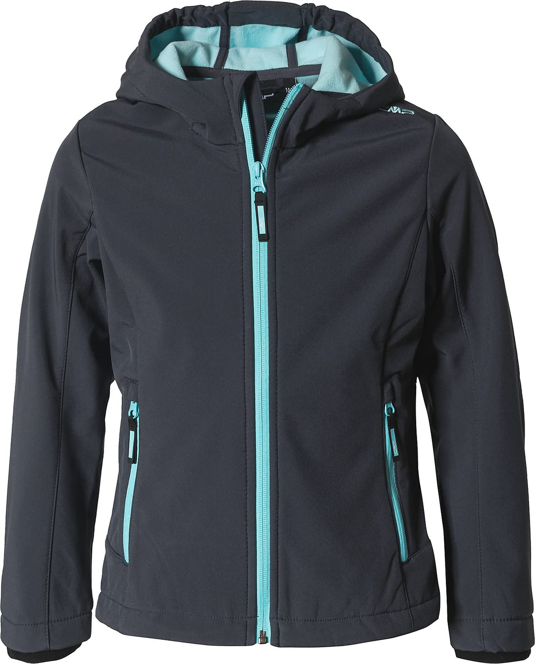 CMP Mädchen Softshelljacke für Kinder KID G JACKET FIX HOOD 128 Titan-Wasser, 128 Titan-Wasser