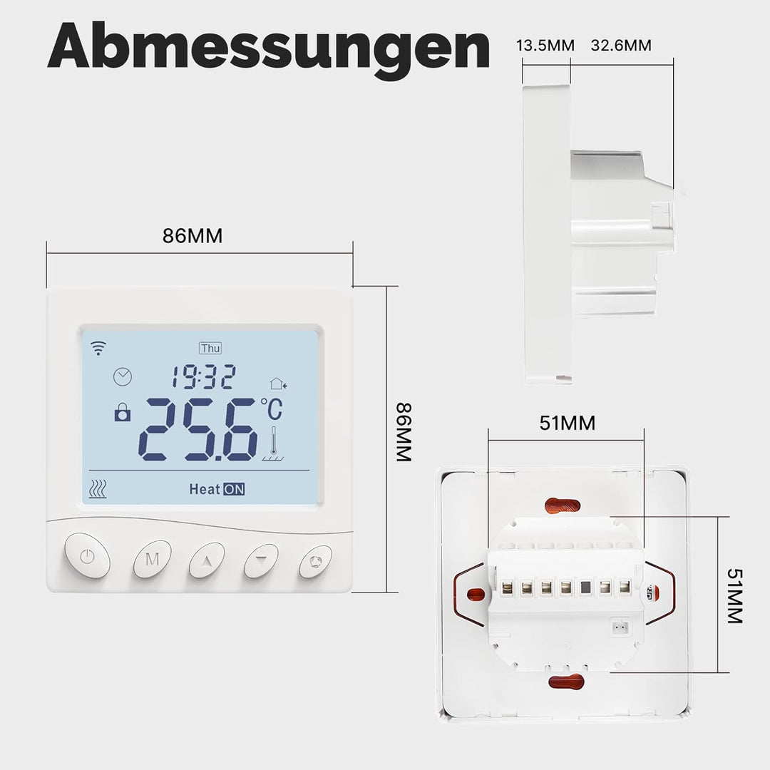 MOES Smart Thermostat für Boiler, WLAN Raumthermostat Programmierbares Kompatibel Alexa Echo/Google