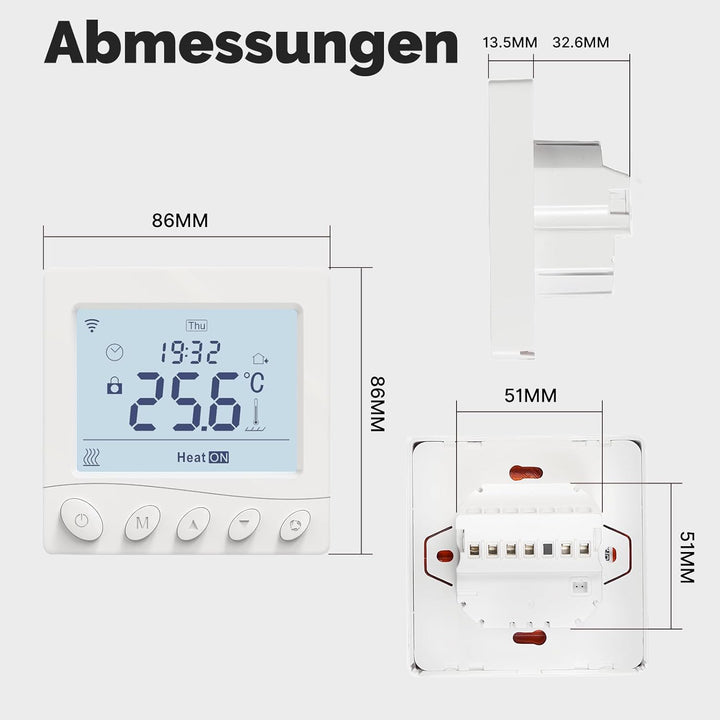 MOES Smart Thermostat für Boiler, WLAN Raumthermostat Programmierbares Kompatibel Alexa Echo/Google