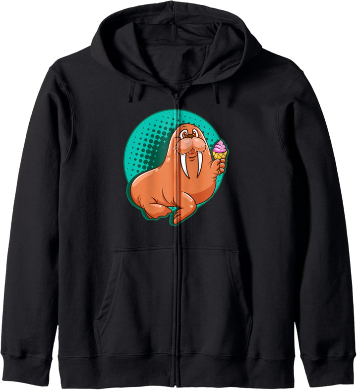 Walrus Eating Ice Cream Funny Kapuzenjacke