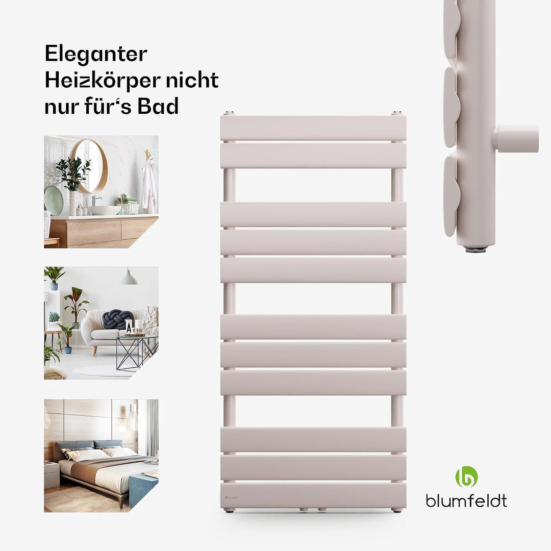 Blumfeldt Badheizkörper, Design Heizkörper Flach, Sparsamer Flachheizkörper Vertikal, 509 Watt Warmw