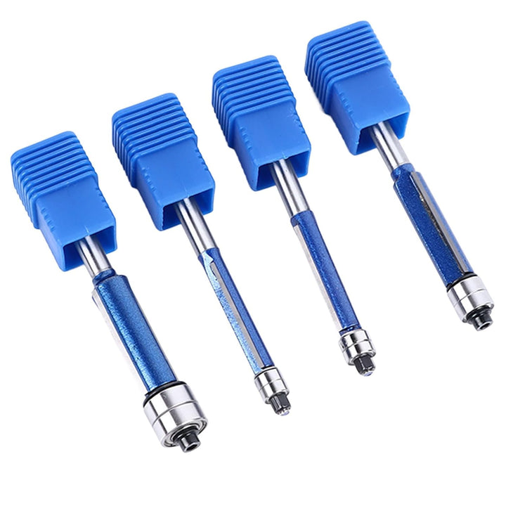 4 Stück Bündigfräser 6mm Schaft, Bündigfräser Fräser Set, Doppelseitiger Fräser mit Lagern, Blauer B
