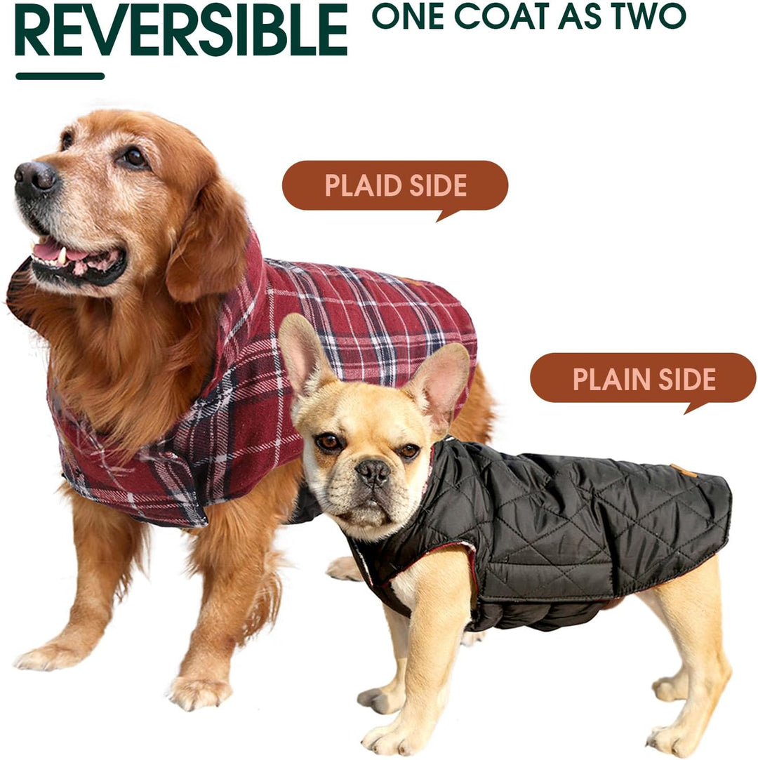 Kuoser Hundemantel Winter für Kleine Hunde - Fleece Wasserdicht und Warm, Outdoor Hundejacke Mit Ges