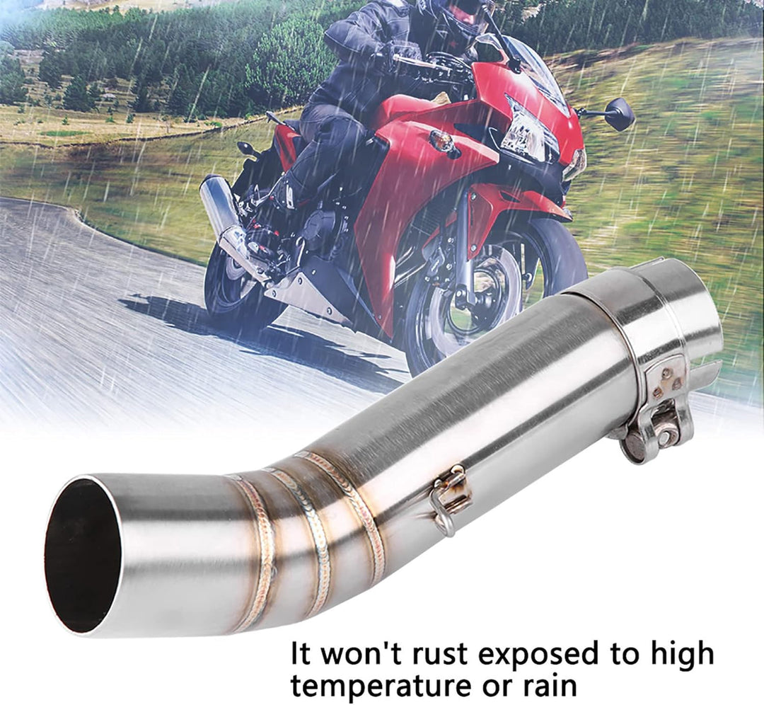 Jadeshay 51mm Auspuff Mittelrohr, Motorrad Slip-on Auspuff Mittleres Edelstahl Auspuffrohr Schalldäm