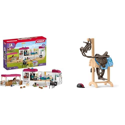 SCHLEICH 42619 Horse Club Pferdetransporter, 227 Teile Spielset mit Transporter & 42613 Accessoires