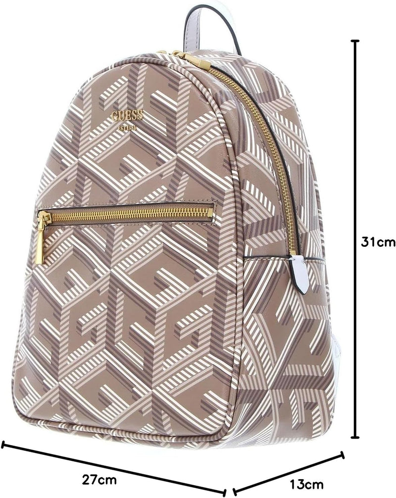 GUESS Damen Vikky Backpack Bag Taupe Logo, Taupe Logo