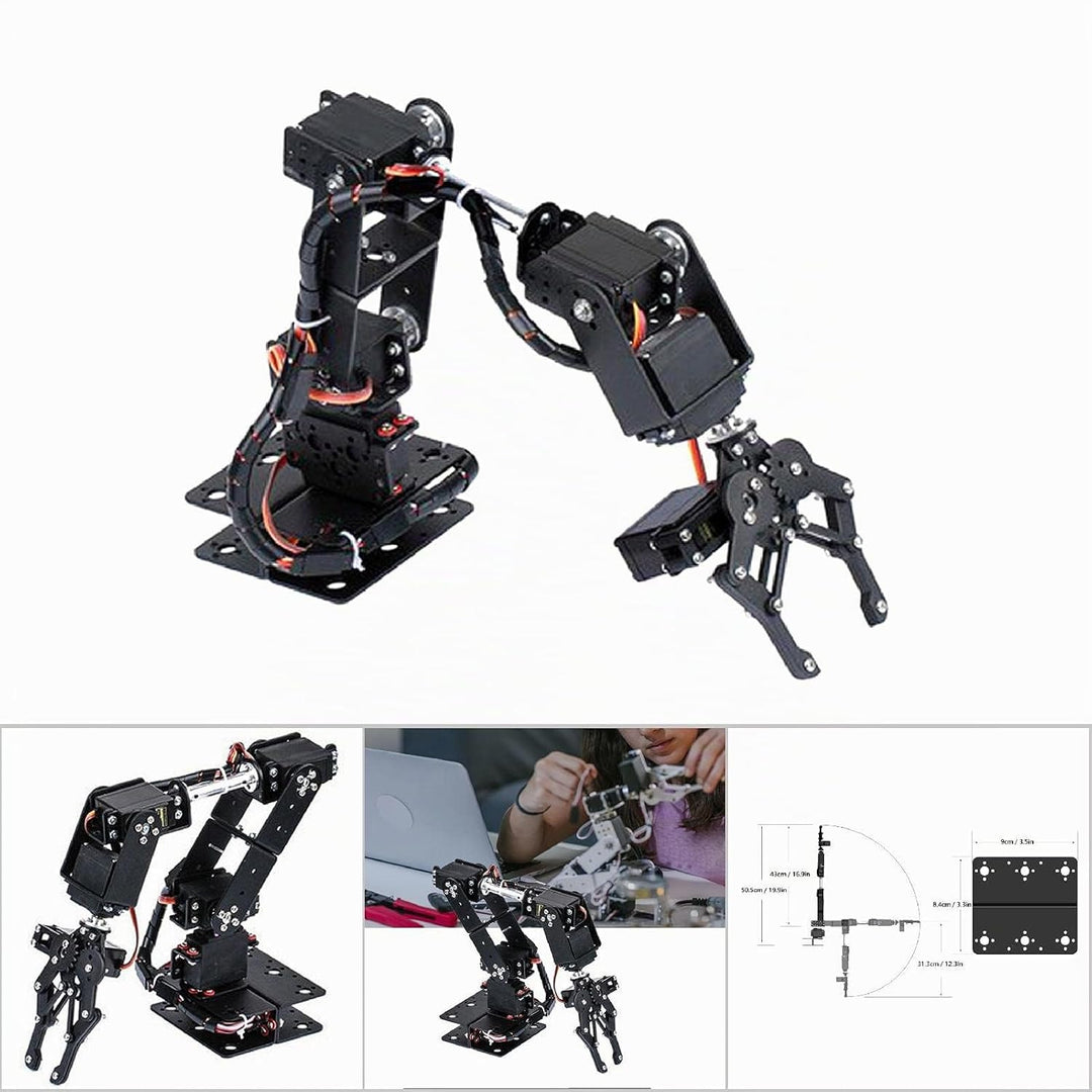 Roboterarm 6DOF Roboter-Mechanikarm-Klemmklaue-Kit, DOF-Manipulator-Industrieroboterteile für Hochsc
