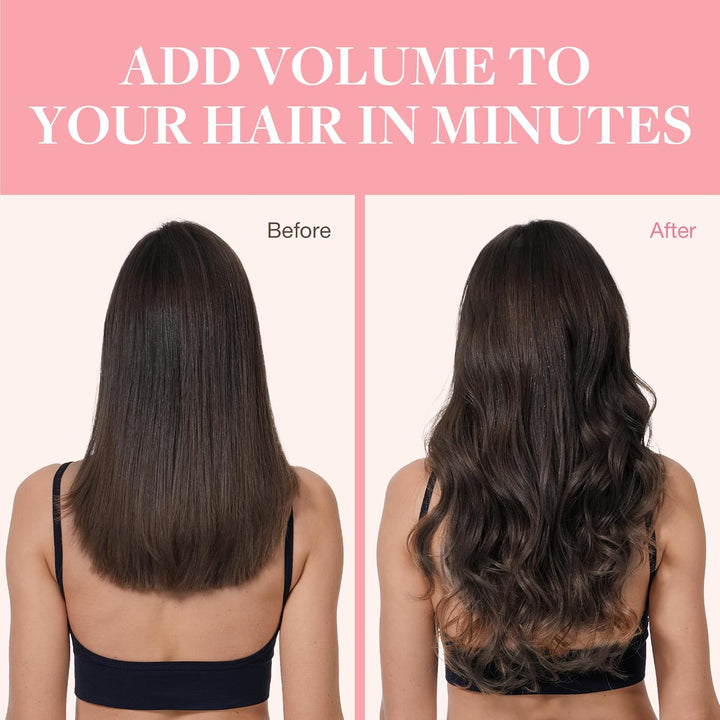 GOO GOO Clip in Extensions Echthaar, Echthaar Extensions Clip, 25cm 55g 7pcs, Haarverlängerung Echth