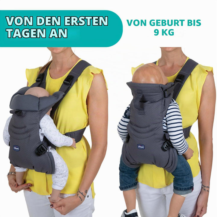 Chicco Easyfit Ergonomischer Babytrage für Neugeborene von der Geburt bis 9 kg, einfache und intuiti
