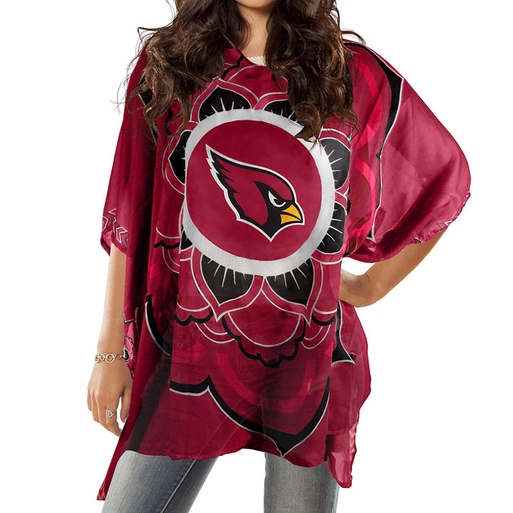 Littlearth NFL Damen Kaftan mit Blumenmotiv – Strandüberzug, Einheitsgrösse, passend für die meisten