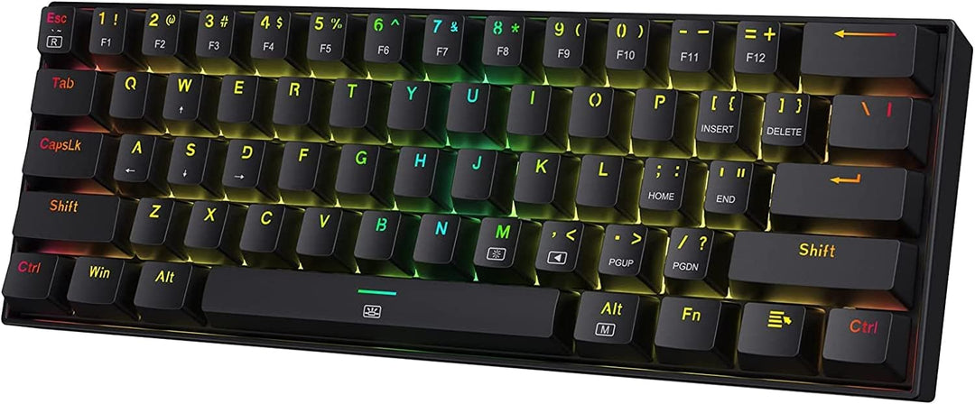 Redragon K630 Dragonborn 60% kabelgebundene RGB-Gaming-Tastatur, 61 Tasten Kompakte mechanische Tast