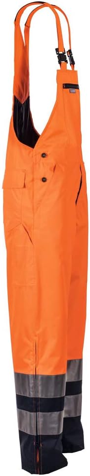 Planam Unisex Warnschutz Rain Trousers High Visible Size M in Yellow XL Orange, Marine, XL Orange, M