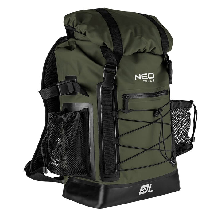 NEO TOOLS Wasserdichter Rucksack 63-131, Fassungsvermögen 30 Liter, 4in1, Farbe Dunkelgrün, Verstell