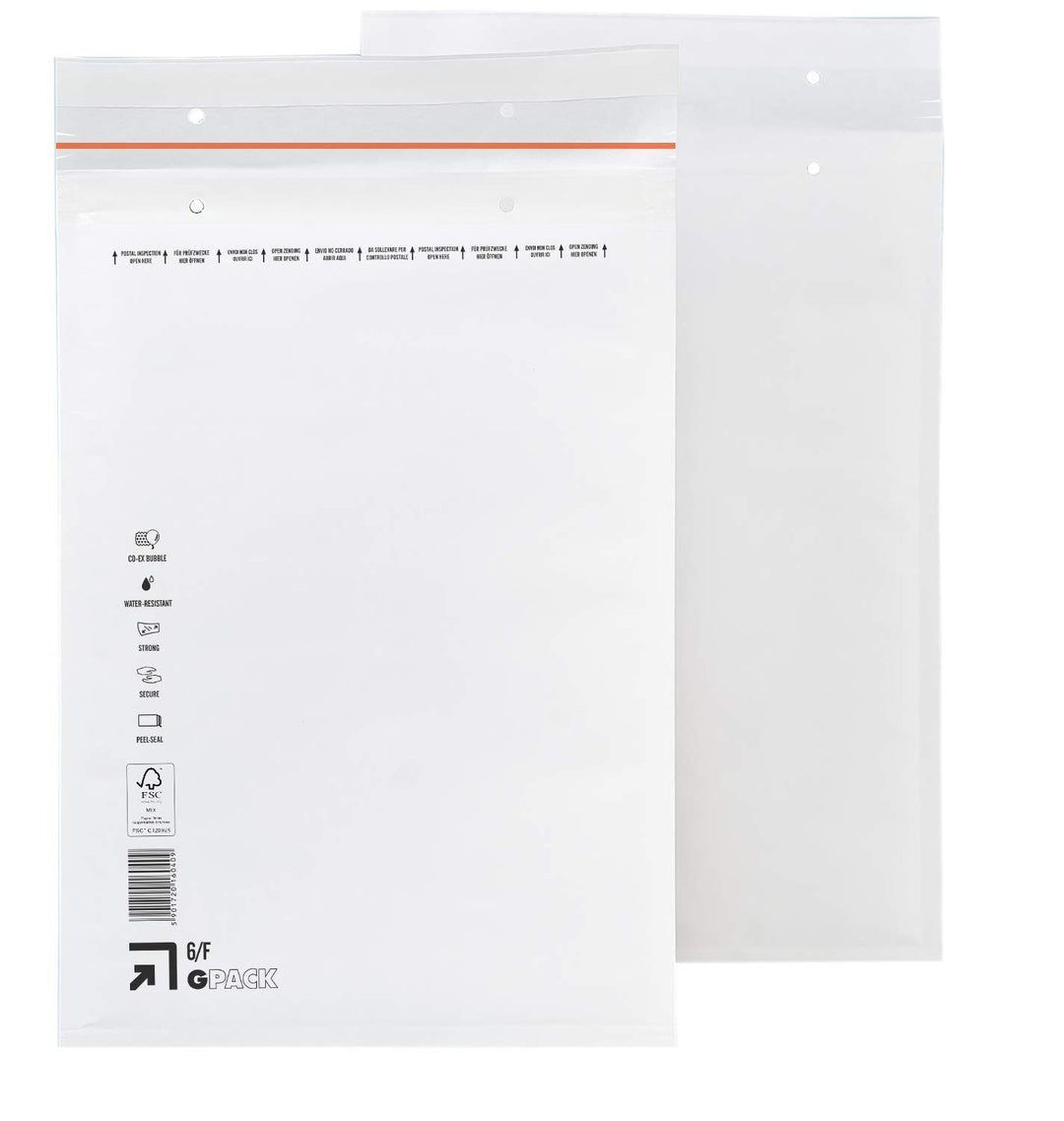 400 Luftpolsterumschläge 240 x 350 mm | Luftpolstertasche F6 | weisse Versandtasche DIN A4+ | versch