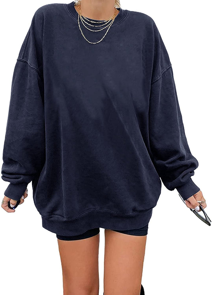 Sweatshirt Damen Los Angeles Pullover Oversized Langarmshirt Rundhals Pulli Basic Loose Tops Ohne Ka