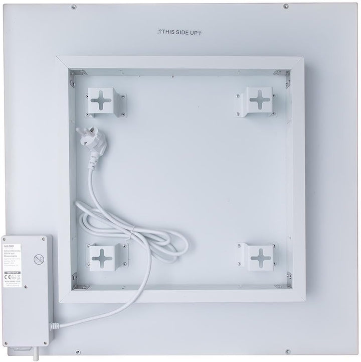 Allpax PaloTerm Infrarotheizung 500 Watt mit Marmoroptik und WiFi-Thermostat - 60 x 60 x 9 cm - zur